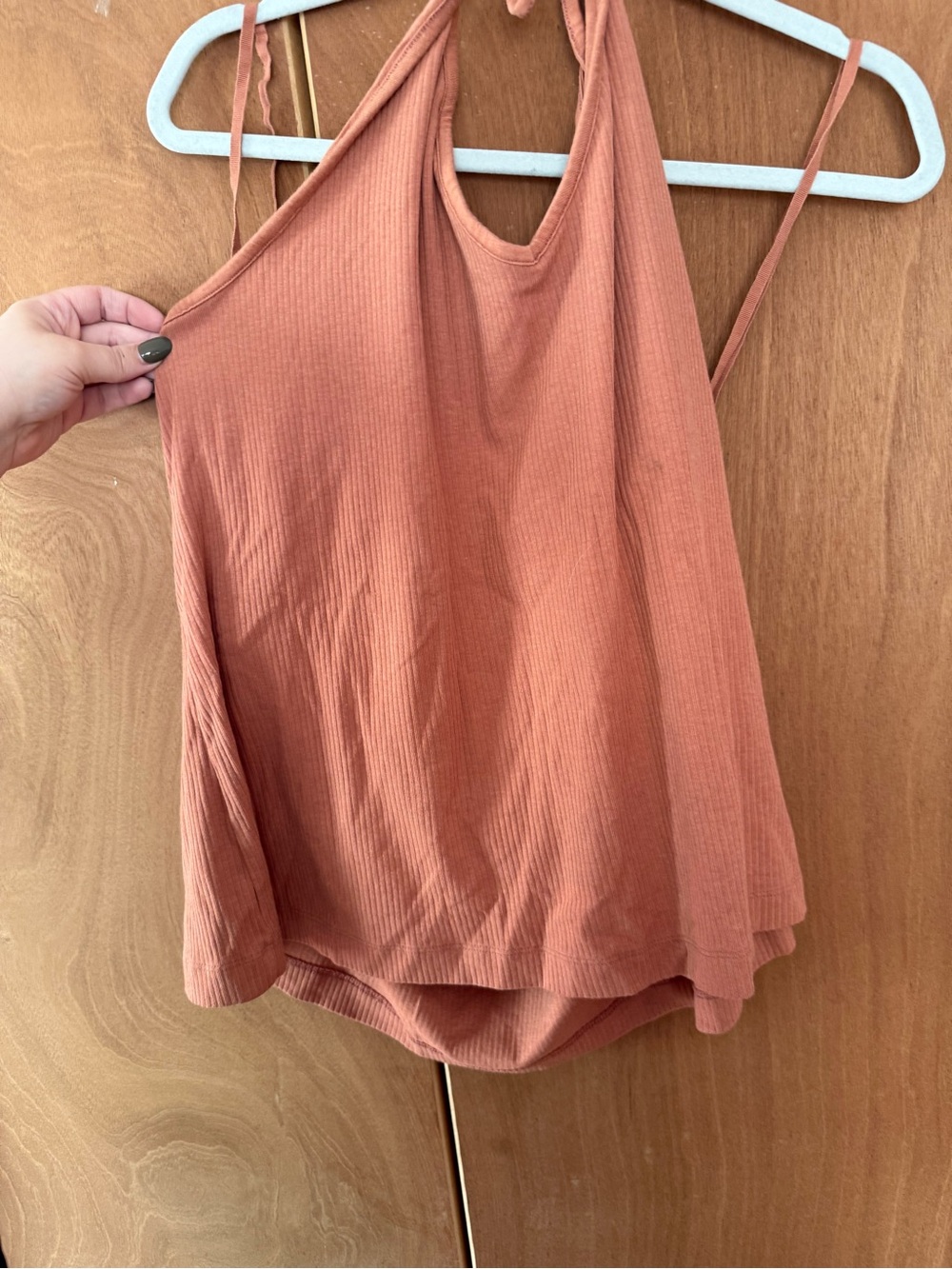 Old Navy Ribbed Halter Tank Top - Rust Orange
